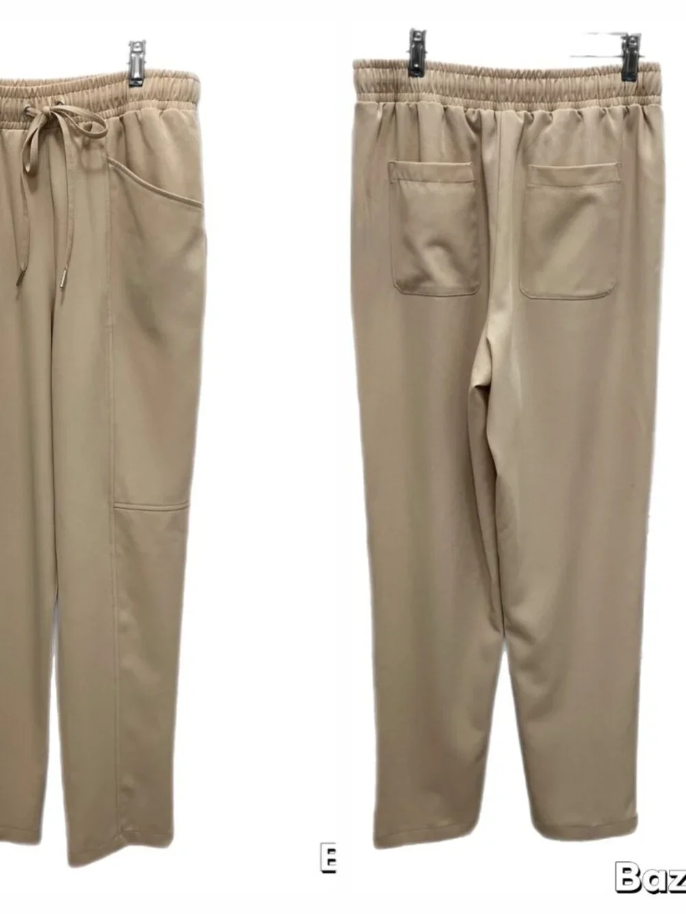 7 For All Mankind Women's Tan Pull-On Elastic Waist Trousers (Small)
